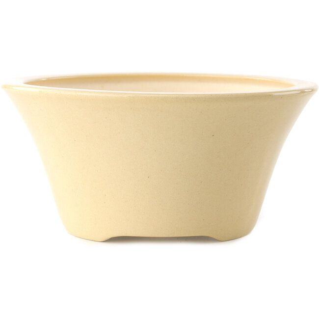 Vaso bonsai rotondo in avorio di Yixing - 200 x 200 x 95 mm