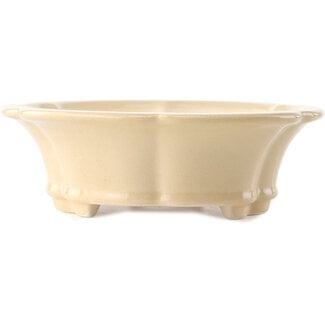 Yixing 205 mm  ivory coloured bonsai pot by Yixing, China