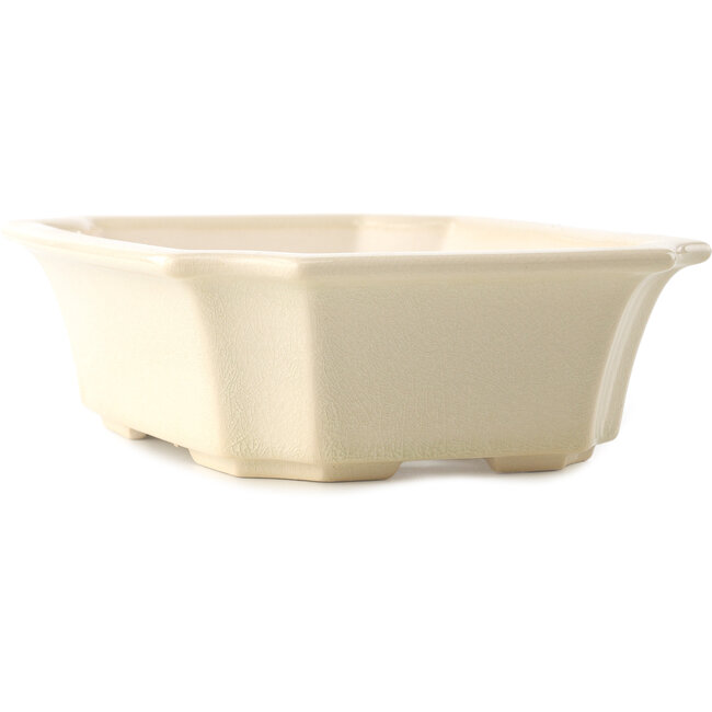 Rectangular ivory bonsai pot by Yixing - 220 x 180 x 60 mm