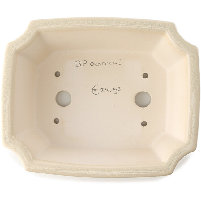 Rectangular ivory bonsai pot by Yixing - 220 x 180 x 60 mm
