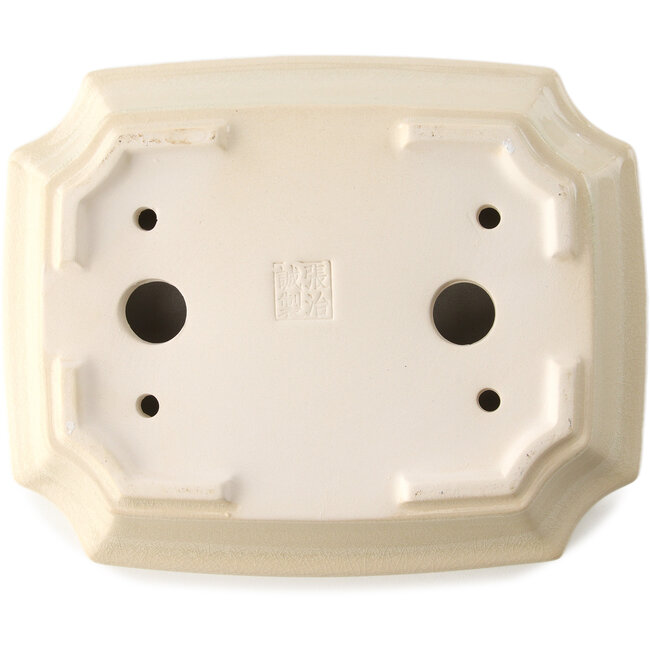 Rechthoekige ivoren bonsaipot van Yixing - 220 x 180 x 60 mm