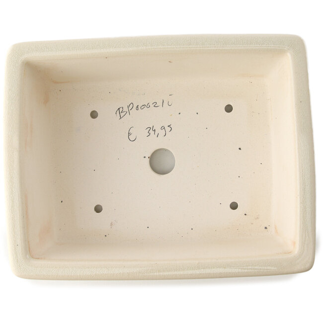 Rectangular ivory bonsai pot by Yixing - 215 x 170 x 70 mm