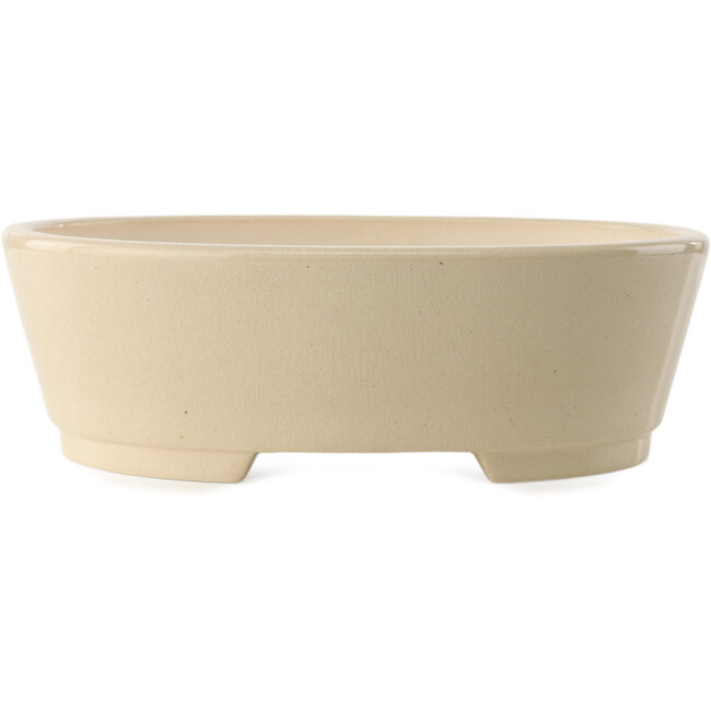 Vaso bonsai ovale in avorio di Yixing - 235 x 185 x 75 mm