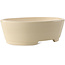 Pot à bonsaï ovale ivoire par Yixing - 235 x 185 x 75 mm