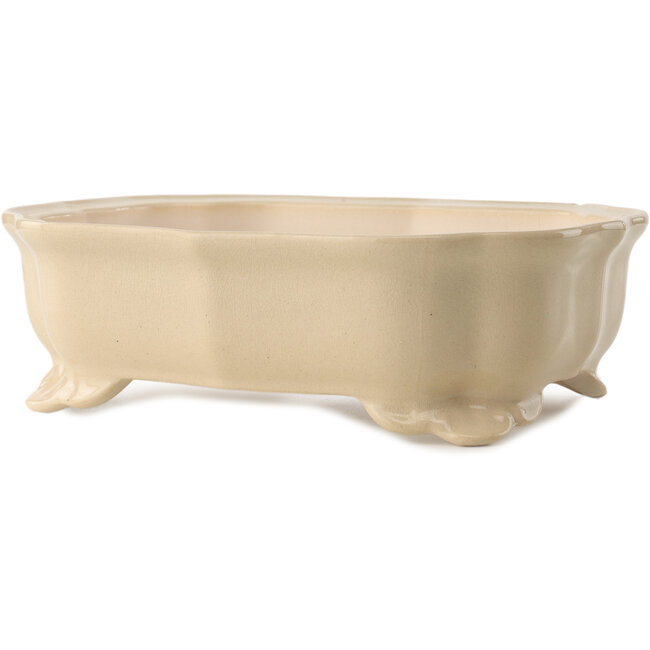 Maceta para bonsái Mokko marfil de Yixing - 245 x 190 x 70 mm