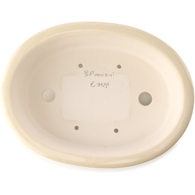 Oval ivory bonsai pot by Yixing - 270 x 200 x 80 mm