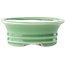 Maceta ovalada para bonsái verde celadón de Yixing - 150 x 115 x 60 mm