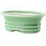 Maceta ovalada para bonsái verde celadón de Yixing - 150 x 115 x 60 mm