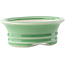 Maceta ovalada para bonsái verde celadón de Yixing - 150 x 115 x 60 mm