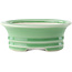 Maceta ovalada para bonsái verde celadón de Yixing - 150 x 115 x 60 mm
