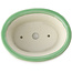 Maceta ovalada para bonsái verde celadón de Yixing - 150 x 115 x 60 mm