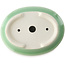 Maceta ovalada para bonsái verde celadón de Yixing - 150 x 115 x 60 mm