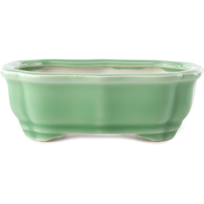 Mokko celadon green bonsai pot by Yixing - 150 x 115 x 55 mm