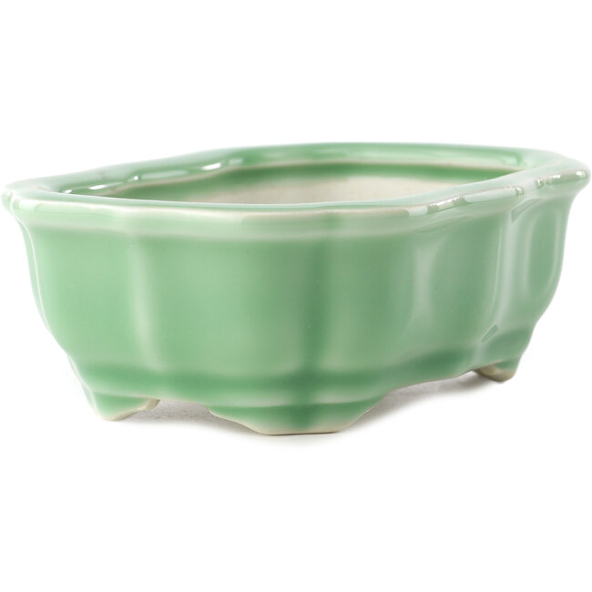 Mokko celadon groene bonsaipot van Yixing - 150 x 115 x 55 mm