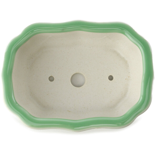 Maceta para bonsái verde celadón Mokko de Yixing - 150 x 115 x 55 mm