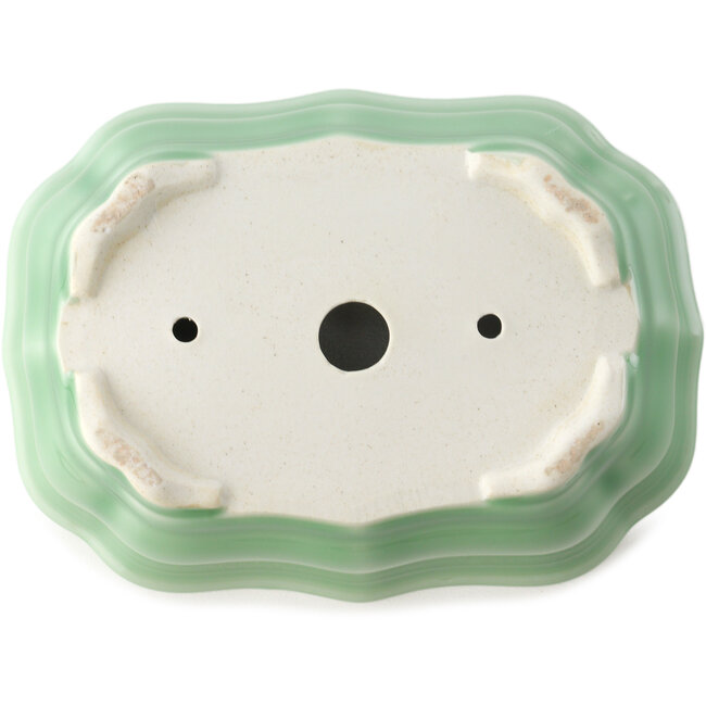 Mokko celadon green bonsai pot by Yixing - 150 x 115 x 55 mm