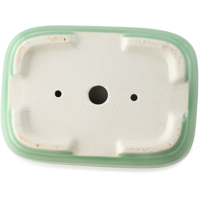 Pot à bonsaï rectangulaire vert céladon par Yixing - 150 x 100 x 60 mm