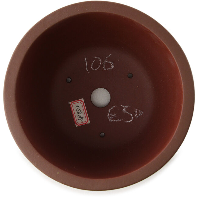 Maceta redonda para bonsái sin esmaltar de Yixing - 150 x 150 x 98 mm