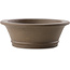 Round unglazed bonsai pot by Yixing - 140 x 140 x 50 mm