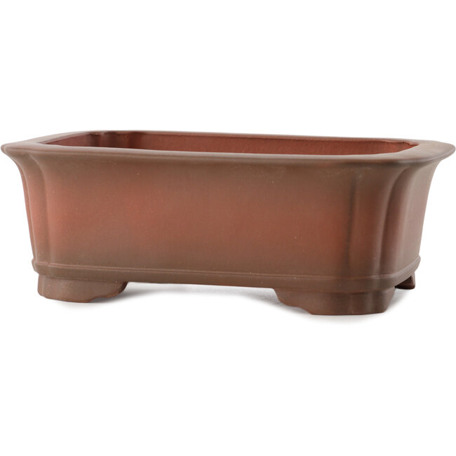 Maceta rectangular para bonsái sin esmaltar de Yixing - 172 x 134 x 60 mm