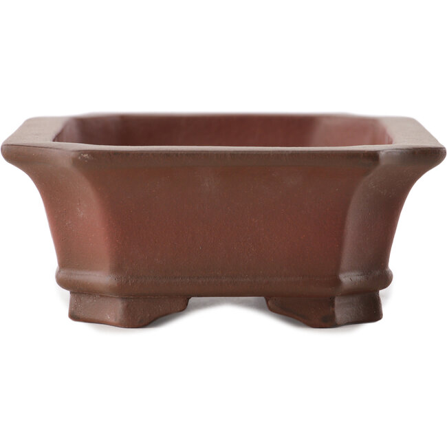 Maceta rectangular para bonsái sin esmaltar de Yixing - 175 x 135 x 53 mm