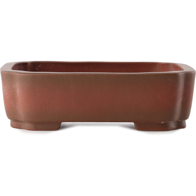 Rectangular unglazed bonsai pot by Yixing - 173 x 135 x 50 mm