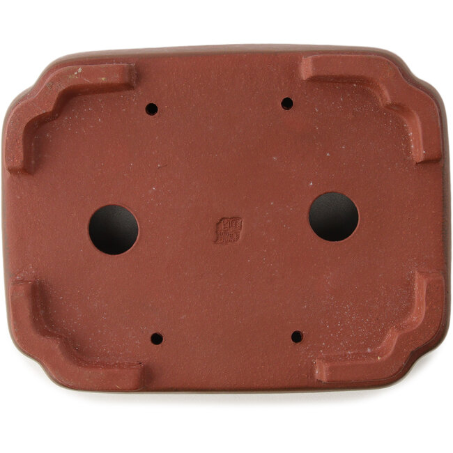 Rechthoekige ongeglazuurde bonsaipot van Yixing - 173 x 135 x 50 mm
