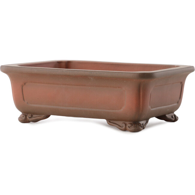 Rechthoekige ongeglazuurde bonsaipot van Yixing - 174 x 133 x 60 mm