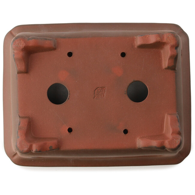 Rectangular unglazed bonsai pot by Yixing - 174 x 133 x 60 mm