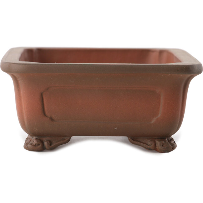 Rechthoekige ongeglazuurde bonsaipot van Yixing - 174 x 133 x 60 mm