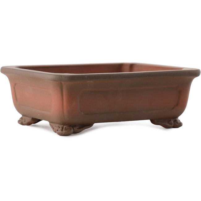 Rechthoekige ongeglazuurde bonsaipot van Yixing - 174 x 133 x 60 mm