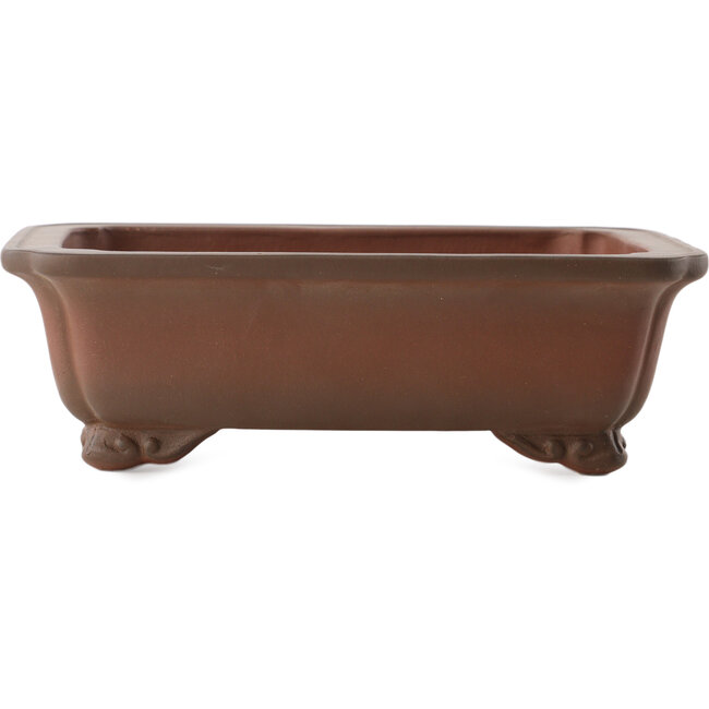 Pot à bonsaï rectangulaire non émaillé par Yixing - 186 x 141 x 58 mm
