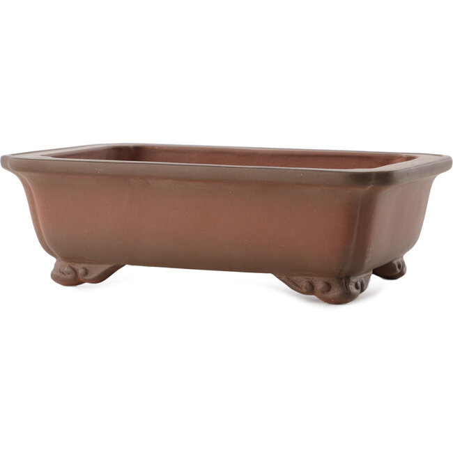 Rectangular unglazed bonsai pot by Yixing - 186 x 141 x 58 mm