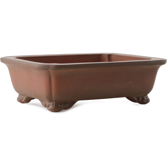 Vaso bonsai rettangolare non smaltato di Yixing - 186 x 141 x 58 mm