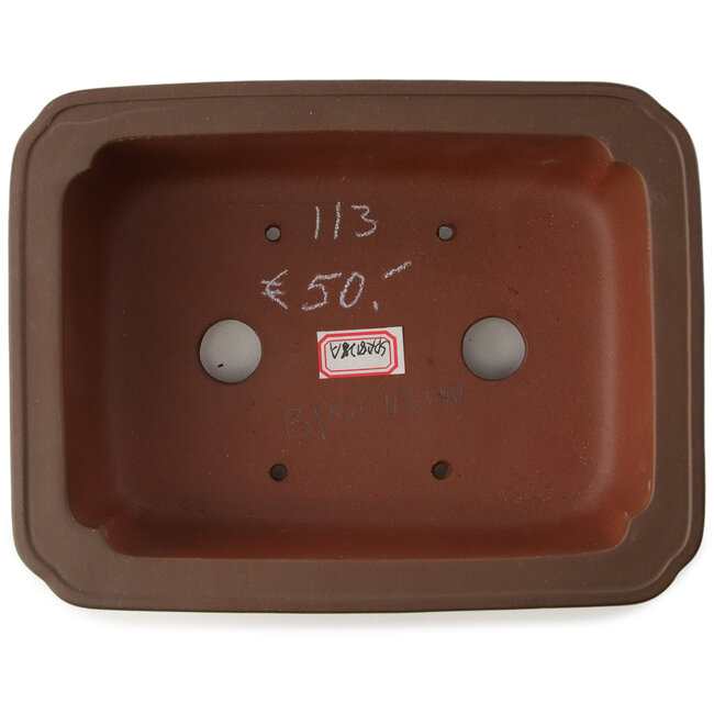 Pot à bonsaï rectangulaire non émaillé par Yixing - 186 x 141 x 58 mm