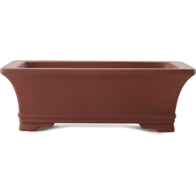 Rectangular unglazed bonsai pot by Yixing - 185 x 130 x 60 mm