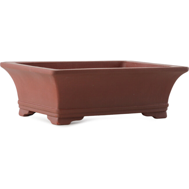 Maceta rectangular para bonsái sin esmaltar de Yixing - 185 x 130 x 60 mm