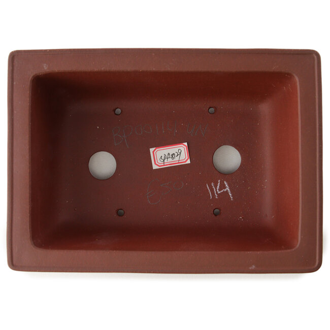 Maceta rectangular para bonsái sin esmaltar de Yixing - 185 x 130 x 60 mm