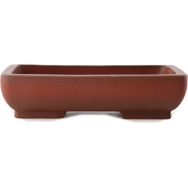 Rectangular unglazed bonsai pot by Yixing - 178 x 133 x 40 mm