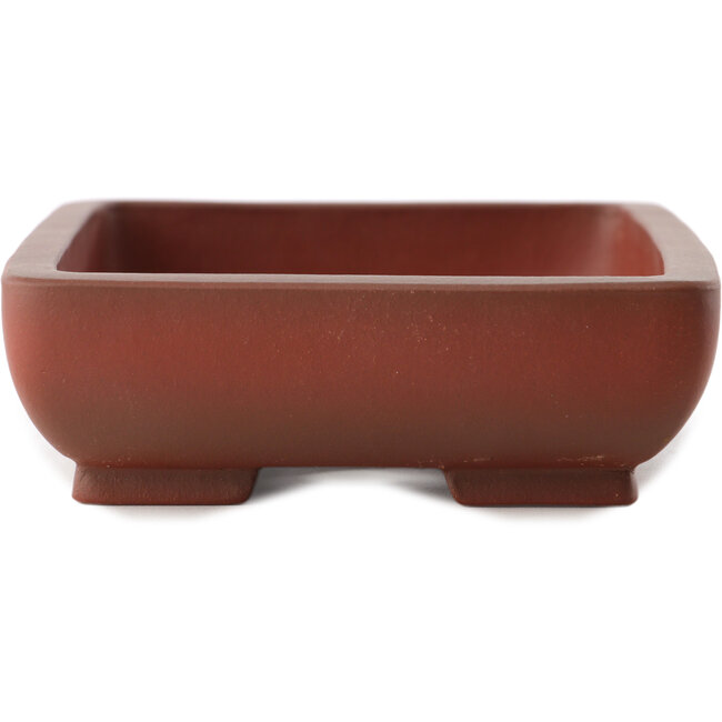 Rectangular unglazed bonsai pot by Yixing - 178 x 133 x 40 mm