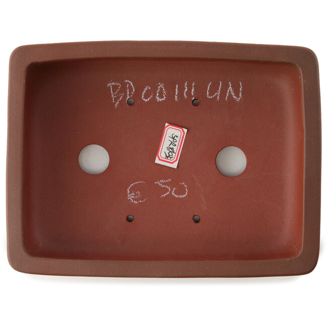 Rechthoekige ongeglazuurde bonsaipot van Yixing - 178 x 133 x 40 mm