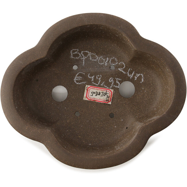 Mokko ongeglazuurde bonsaipot van Yixing - 160 x 135 x 50 mm