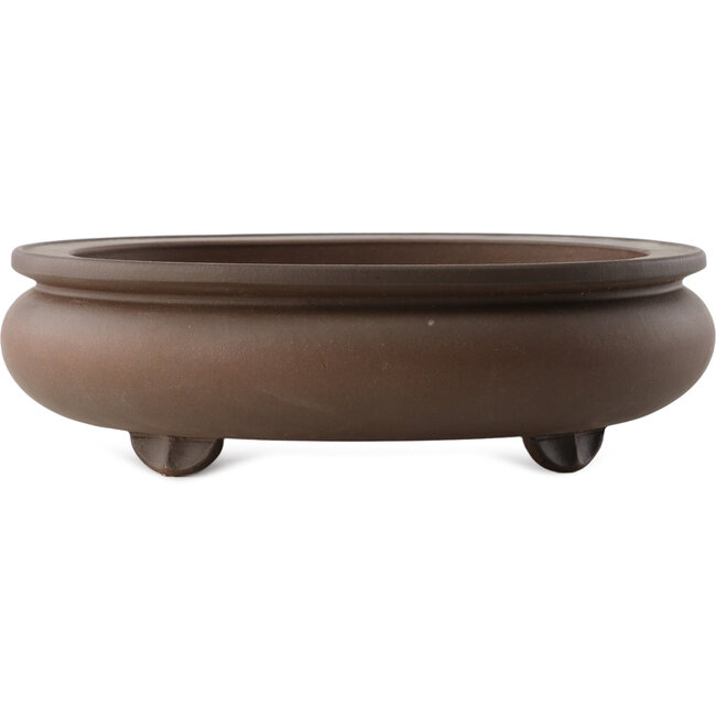 Pot à bonsaï ovale non émaillé par Yixing - 250 x 210 x 70 mm
