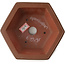 Zeshoekige ongeglazuurde bonsaipot van Yixing - 145 x 130 x 45 mm