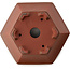 Zeshoekige ongeglazuurde bonsaipot van Yixing - 145 x 130 x 45 mm
