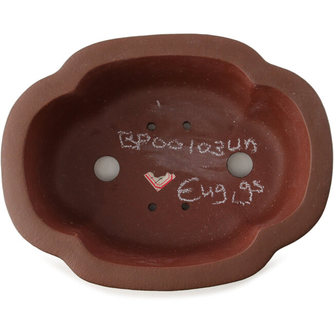 Mokko ongeglazuurde bonsaipot van Yixing - 175 x 135 x 60 mm