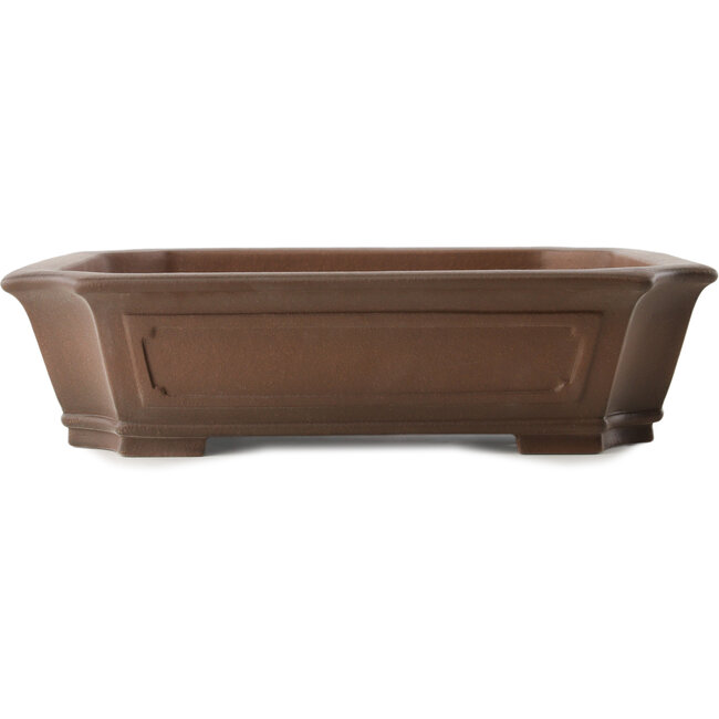 Maceta rectangular para bonsái sin esmaltar de Yixing - 307 x 268 x 78 mm