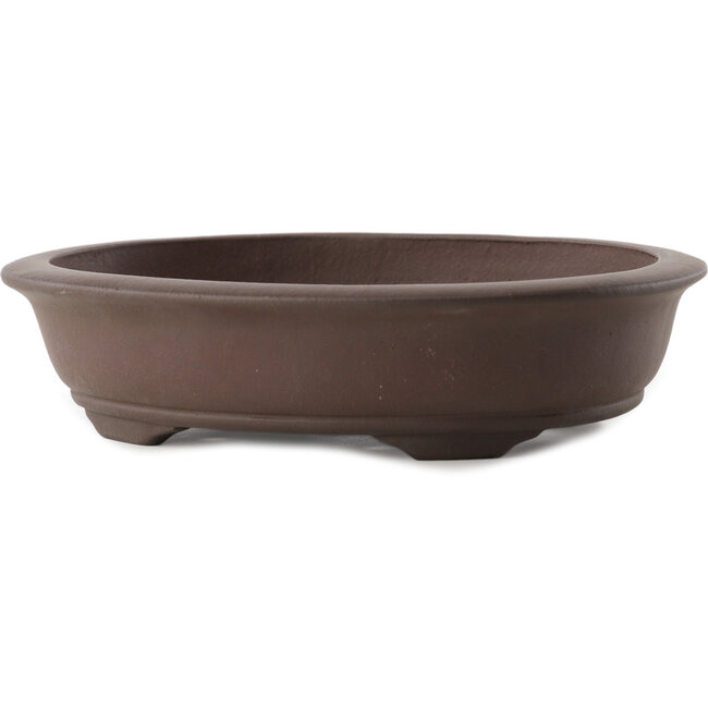 Maceta ovalada para bonsái sin esmaltar de Yixing - 199 x 157 x 47 mm