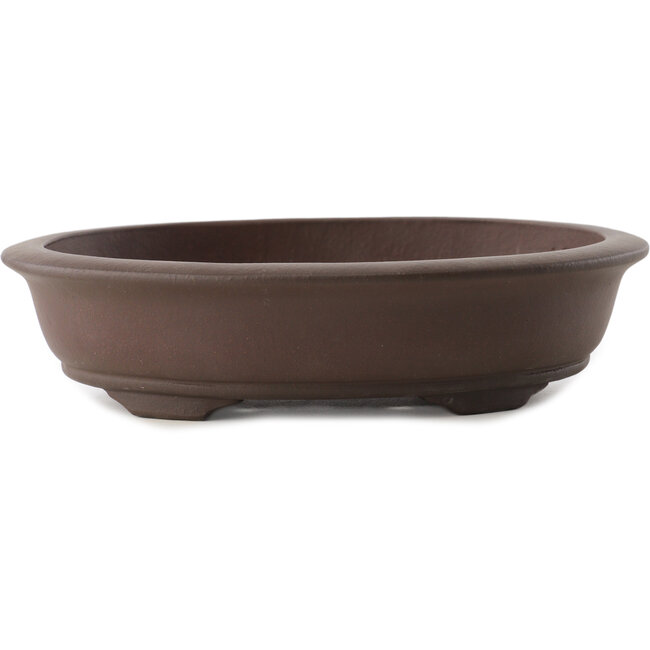 Maceta ovalada para bonsái sin esmaltar de Yixing - 199 x 157 x 47 mm