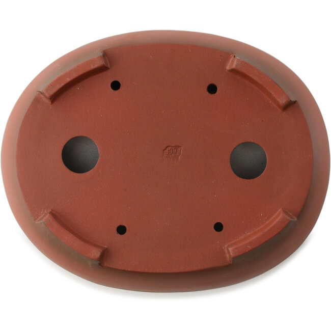 Ovale ongeglazuurde bonsaipot van Yixing - 183 x 145 x 45 mm